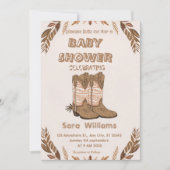 Boho Cowboy Boots baby shower invitation Kaart (Voorkant)