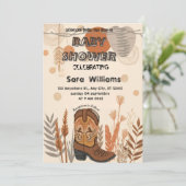 Boho Cowboy Boots baby shower uitnodiging (Staand voorkant)