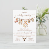 Boho Cowboy Clothesline Baby shower Kaart (Staand voorkant)