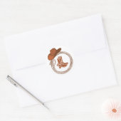 Boho Cowboy Laarzen Western Ronde Sticker (Envelop)