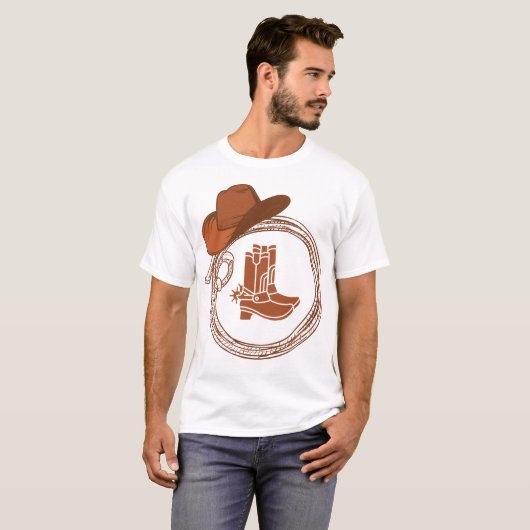 Boho Cowboy Laarzen Western T-shirt (Voorkant volledig)