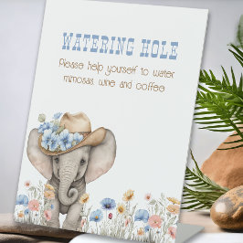 Boho Cowboy Olifant Baby shower Watering Hole Reclamebord Met Voetstuk