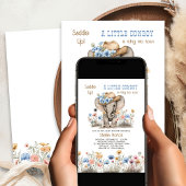 Boho Cowboy Olifant met Wildflower Baby shower Kaart