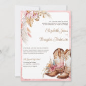 Boho cowboylaarzen Westerne huwelijksuitnodiging Kaart (Voorkant)