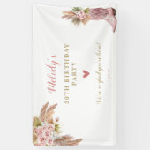 Boho Cowgirl Boot Pampas Grass Rozen Spandoek (Verticaal)