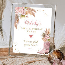 Boho Cowgirl Boot Pampas Grass Rozen Welkom