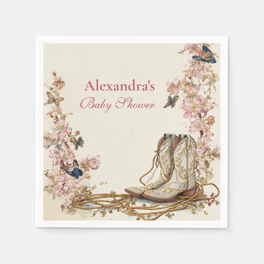 Boho Cowgirl Boots Baby shower Servet (Voorkant)