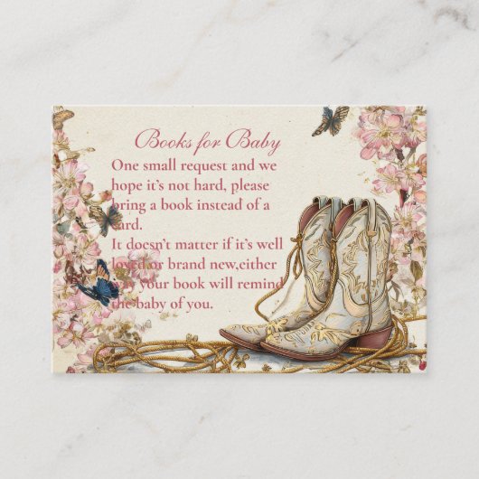 Boho Cowgirl Boots Boeken voor Baby Informatiekaartje (Voorkant)