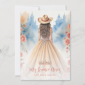 Boho Cowgirl Charming Quinceañera with Hat  Kaart (Voorkant)
