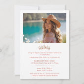 Boho Cowgirl Charming Quinceañera with Hat  Kaart (Achterkant)