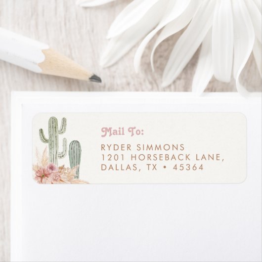 Boho Cowgirl Custom Mailing Retouradres Labels (Insitu)