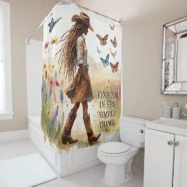 Boho Cowgirl en vlinders douchegordijn