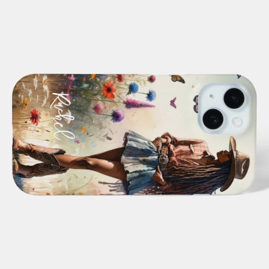 Boho Cowgirl gepersonaliseerd Case-Mate iPhone Case (Achterkant (horizontaal))