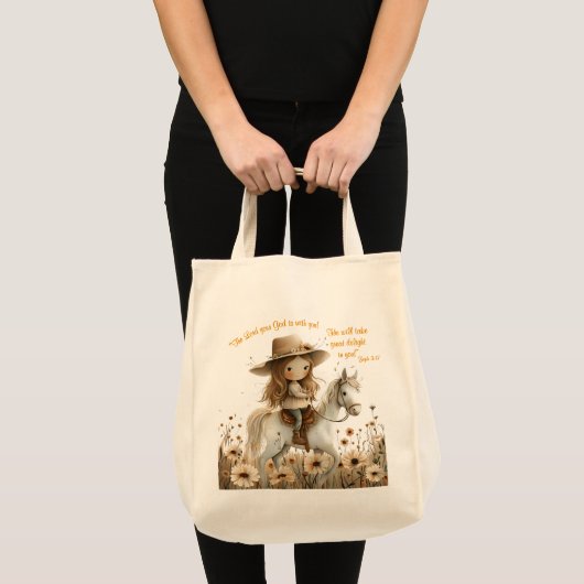 Boho Cowgirl Horse Tote Bag (Voorkant (product))
