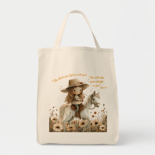 Boho Cowgirl Horse Tote Bag (Voorkant)