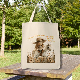 Boho Cowgirl Horse Tote Bag
