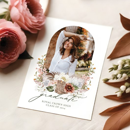 Boho Cowgirl Land Western Afstudeerfeest Kaart