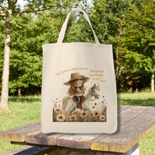 Boho Cowgirl Paard Tote Bag