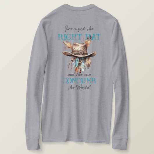 Boho Cowgirl Pet T-shirt met lange mouwen (Design achterkant)