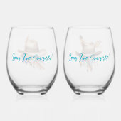 Boho Cowgirl Social Club Stemless Wine Glasses Wijnglas Zonder Voet (Achterkant)