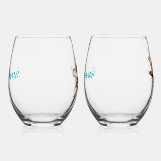 Boho Cowgirl Social Club Stemless Wine Glasses Wijnglas Zonder Voet (Rechts)