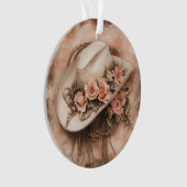 Boho Cowgirl Western Bloemen Trouwservetten Ornament (voorkant)