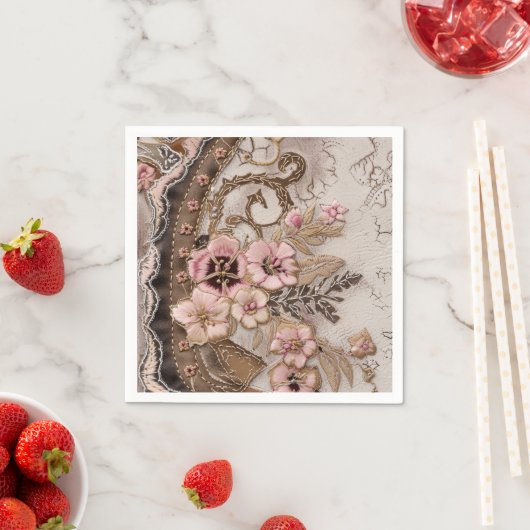 Boho Cowgirl Western Bloemen Trouwservetten Servet (Insitu)