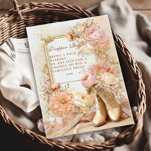 Boho Cowgirl Western Diapper Raffle Informatiekaartje