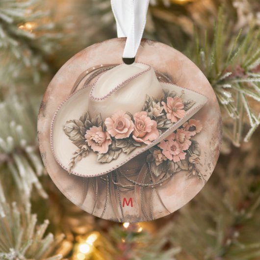 Boho Cowgirl Western Floral Ornament (Boom)