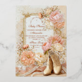 Boho Cowgirl Western Theme Baby shower Folie Uitnodiging (Voorkant)