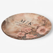 Boho Cowgirl Westerne bloemen bruiloft Papieren Bordje (Gekanteld)