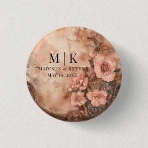 Boho Cowgirl Westerne bloemen bruiloft Ronde Button 3,2 Cm