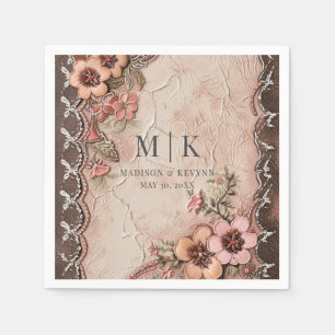 Boho Cowgirl Westerne Bloemen Trouwservetten Servet