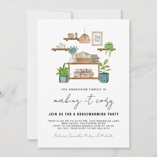 Boho Cozy Planten Housewarming Party Uitnodiging (Voorkant)