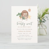 Boho Cozy Teddy Bear Slaap Baby shower Kaart (Staand voorkant)