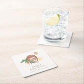 Boho Cozy Teddy Bear Slaap Baby shower Kartonnen Onderzetters (Insitu)