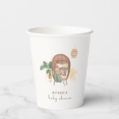 Boho Cozy Teddy Bear Slaap Baby shower Papieren Bekers (Achterkant)