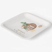 Boho Cozy Teddy Bear Slaap Baby shower Papieren Bordje (Gebogen)