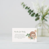 Boho Cozy Teddy Bear Slaapboeken voor Baby shower Informatiekaartje (Staand voorkant)