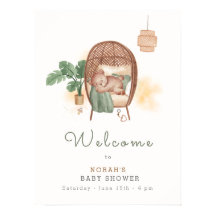 Boho Cozy Teddy Bear Sleep Baby shower Welkom