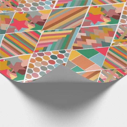 Boho Crazy Quilt Cadeaupapier (Hoek)