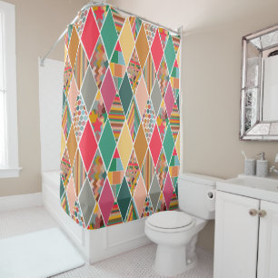 Boho Crazy Quilt Douchegordijn