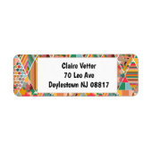 Boho Crazy Quilt Etiket (Voorkant)