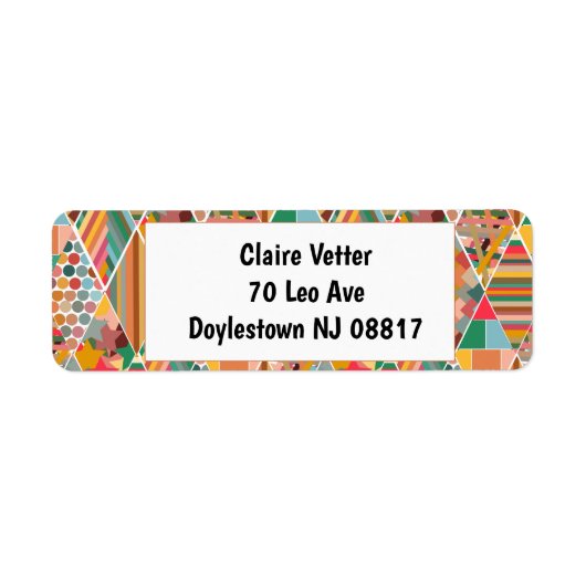 Boho Crazy Quilt Etiket (Voorkant)