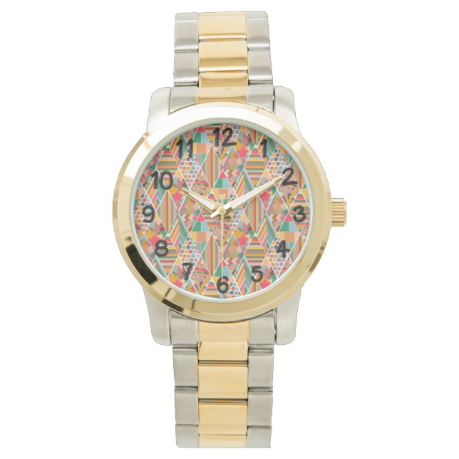 Boho Crazy Quilt Horloge (Voorkant)