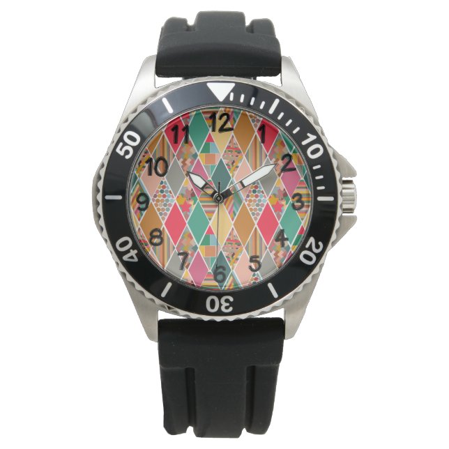 Boho Crazy Quilt Horloge (Voorkant)