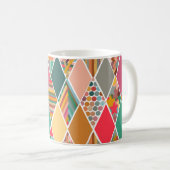 Boho Crazy Quilt Koffiemok (Voorkant rechts)