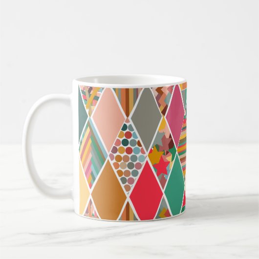 Boho Crazy Quilt Koffiemok (Links)