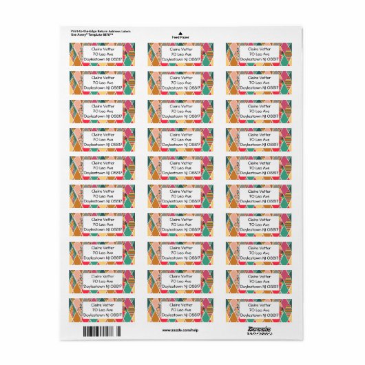 Boho Crazy Quilt Label (Full Sheet)