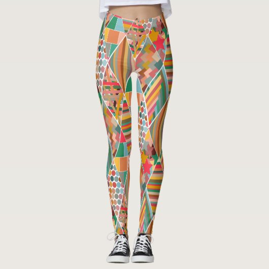 Boho Crazy Quilt Leggings (Voorkant)